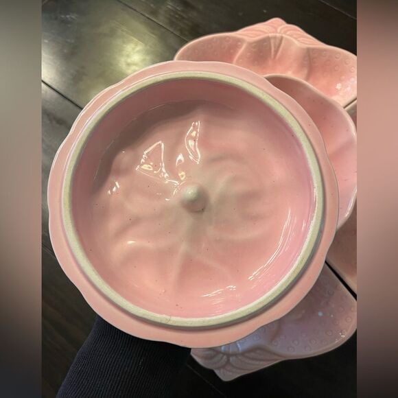 Vtg MCM CALIFORNIA CA Pottery 1940s Belmar Pink Strawberry Lazy Susan Party
Dish - Picture 9 of 16